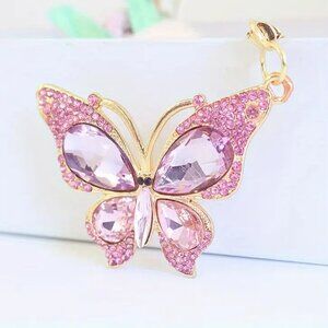 COPY - Beautiful Butterfly Rhinestone Keychain, NWOT